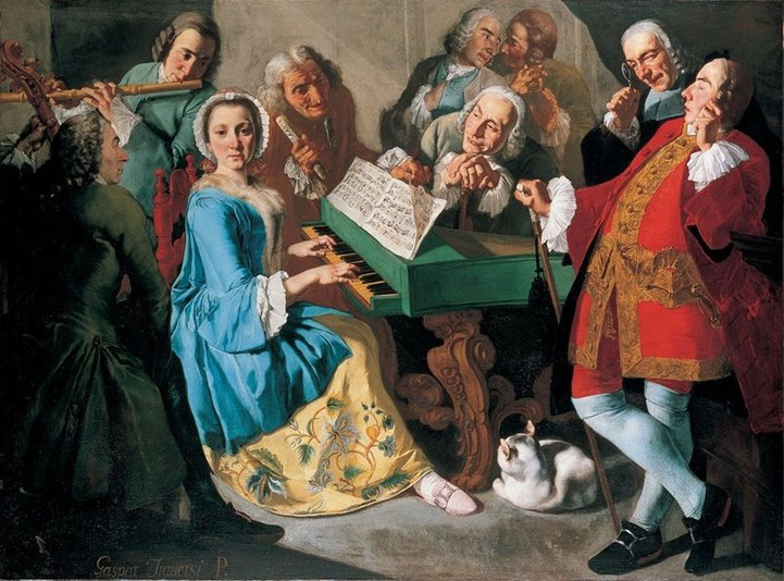 Gaspare Traversi (1722-1770) "La lezione di musica", ca. 1760