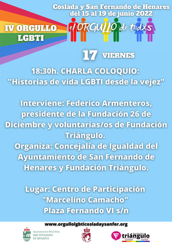 Programa de la Fiesta del Orgullo LGTBI en San Fernando de Henares