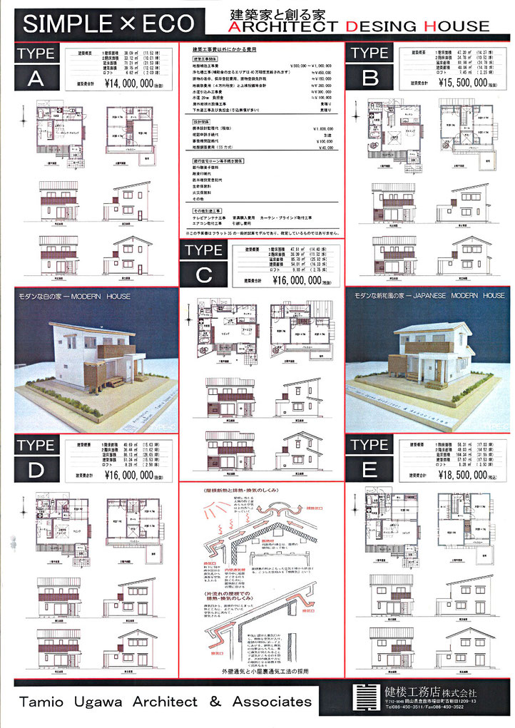 Simple eco 建築家と創る家　タイプ別表