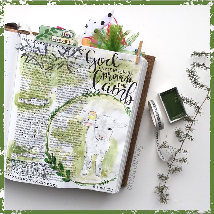 Biblejournaling voorbeeld Jesaja 22:7 #biblejournalingchallenge40dagen