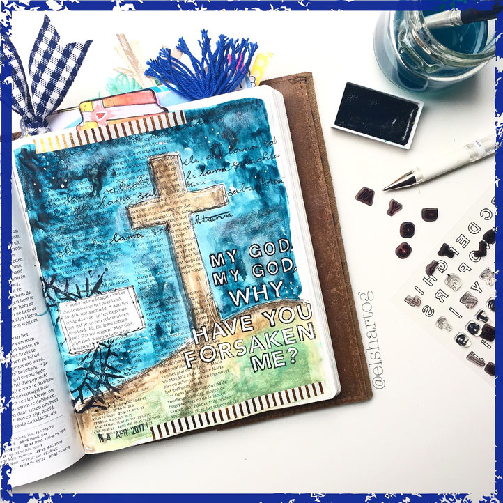 Biblejournaling voorbeeld Mattheüs 27:46 #biblejournalingchallenge40dagen