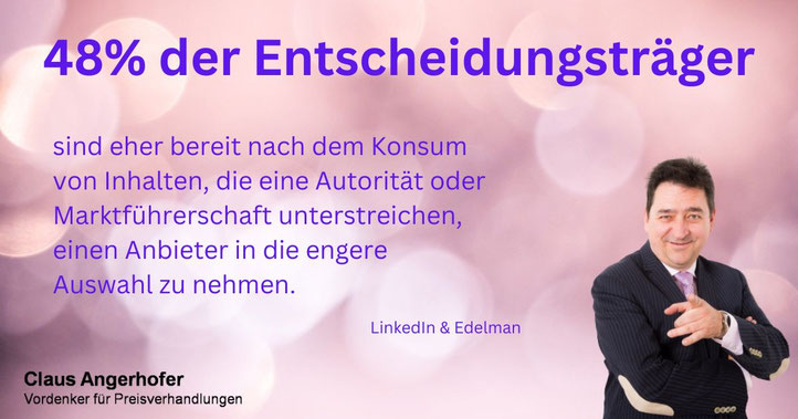 Zertifikate bringen Sie näher in die Entscheidungsrunde - lt. Edelman & LinkedIn