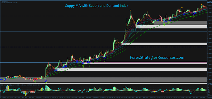 Guppy MA with Supply and Demand Index