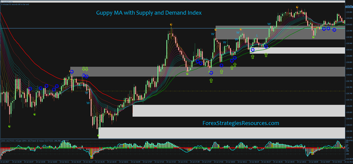 Guppy MA with Supply and Demand Index