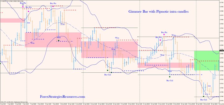 Gimmee Bar with Pipnotic intra candles indicator