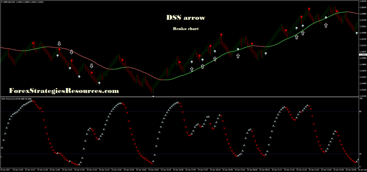 DSS arrow with renko chart