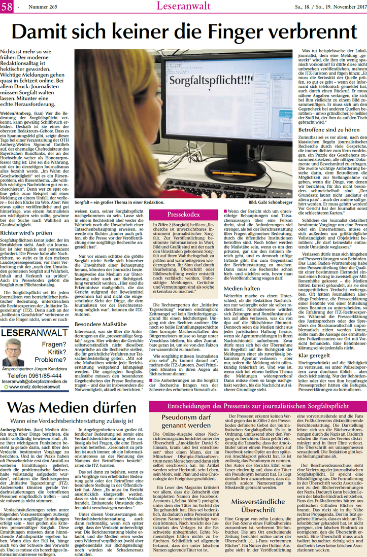 DER NEUE TAG, 17. November 2017