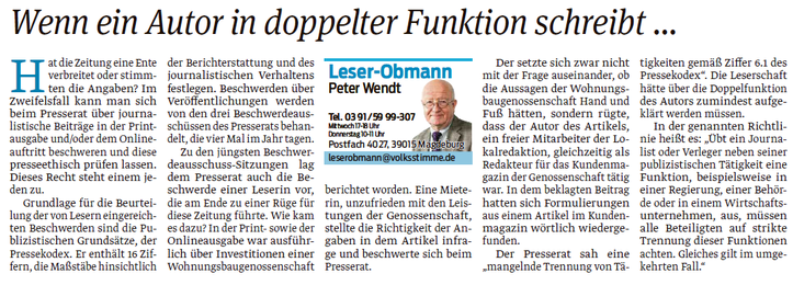 Volksstimme, 13. November 2017