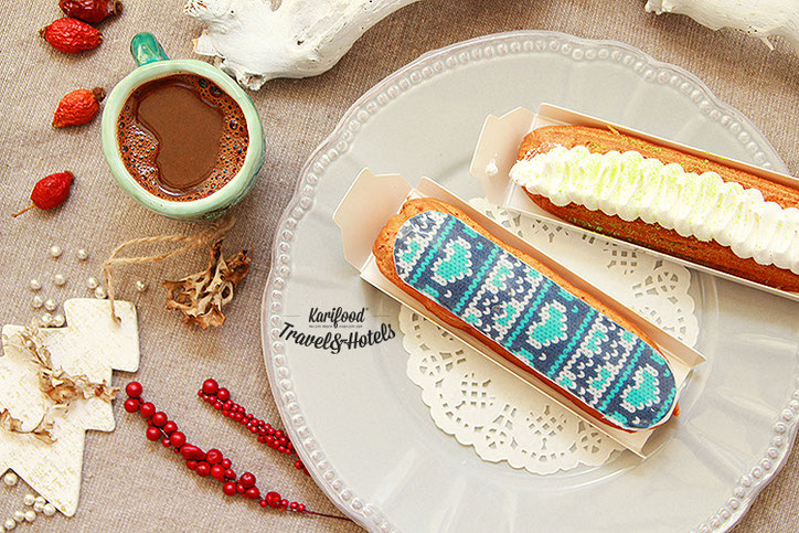 Ein Eclair, auch als Liebesknochen, Hasenpfote bezeichnet, ist ein Gebäck aus Brandmasse