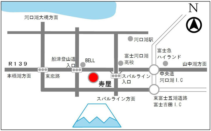 ほうとう寿屋案内図、山梨