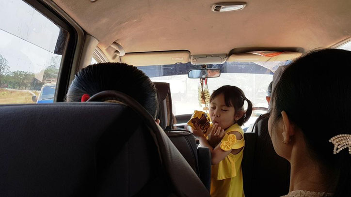 Notre taxi collectif de Hpa An à la frontière thaïlandaise 