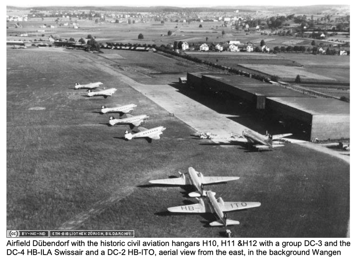 Flugplatz Dübendorf mit den zivilen Hangars 10, 11, und 12 | Quelle: The 7 Most Endangered 2020, Europanostra