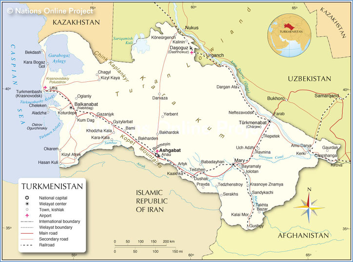 Map of Turkmenistan