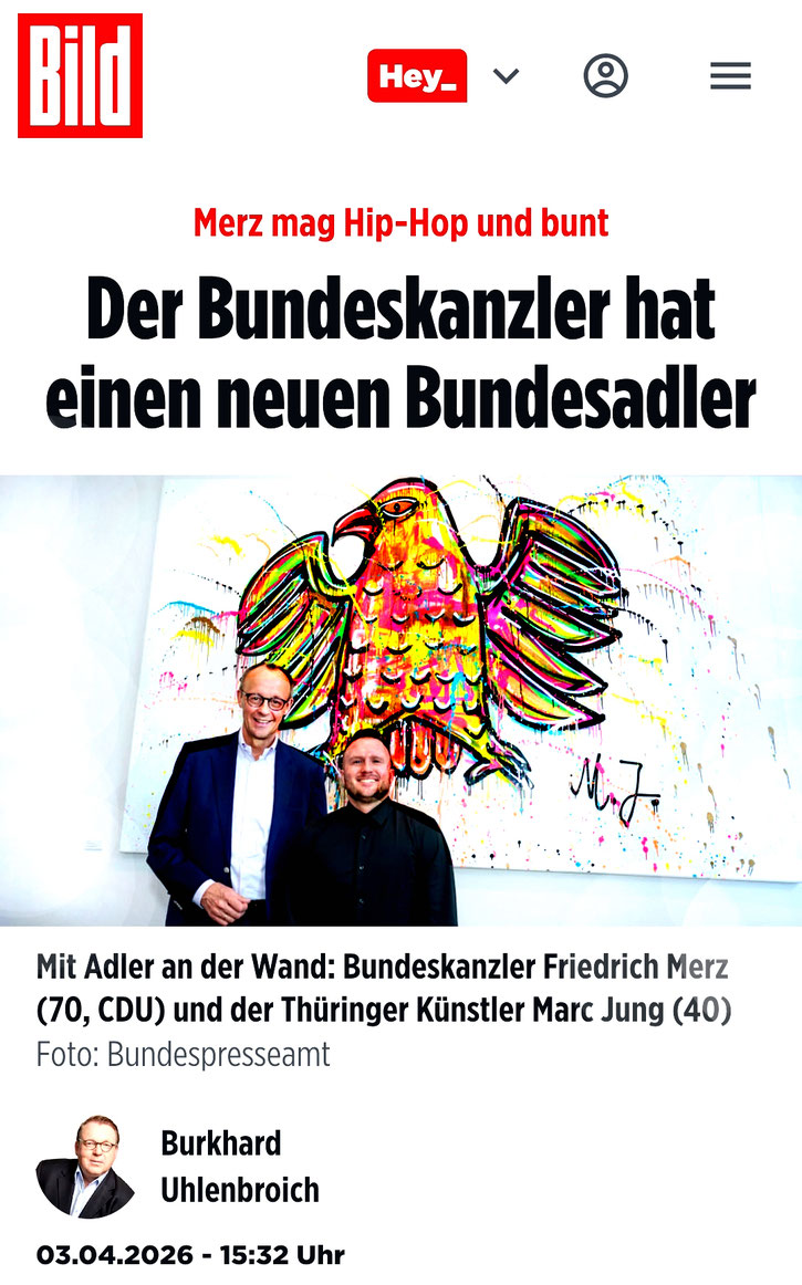  CHECK OUT THE BILD ARTICLE! THANK YOU VERY MUCH BUNDESKANZLER FRIEDRICH MERZ FOR HAVING MY WORK IN YOUR OFFICE!!!