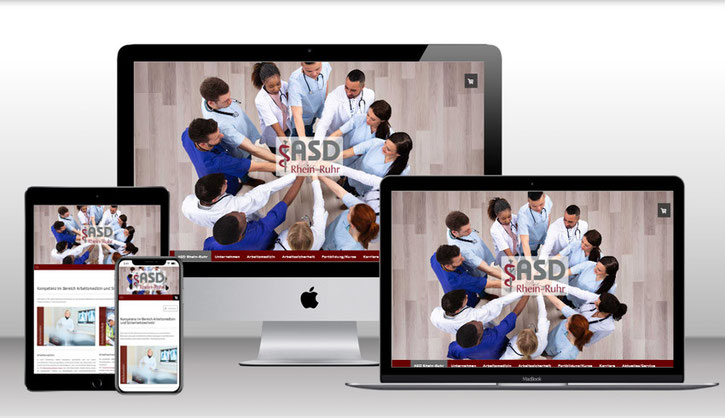 Webdesign im Gesundheitswesen - Hier Internetseite für ASD Rhein Ruhr