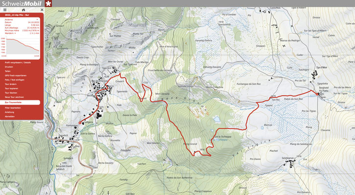 Wanderung von der Alp Flix nach Sur