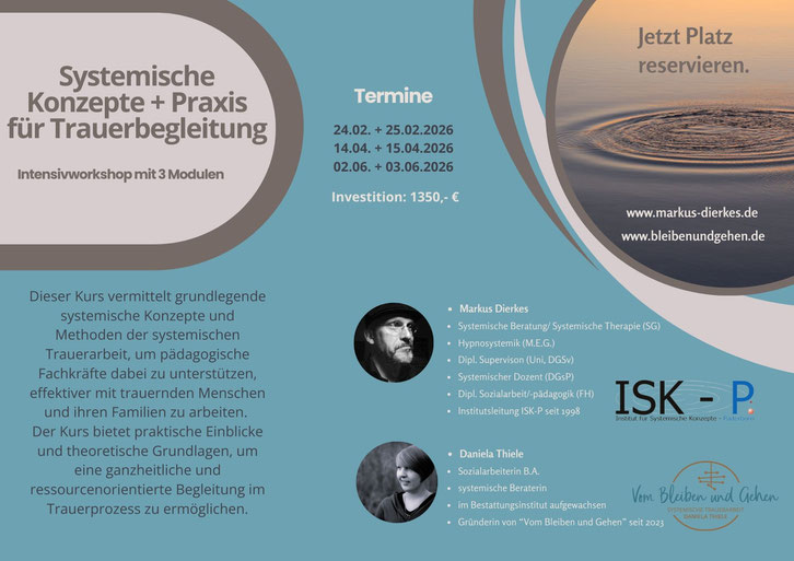 Systemische Trauerarbeit Intensivworkshop Fortbildung Isk-P 