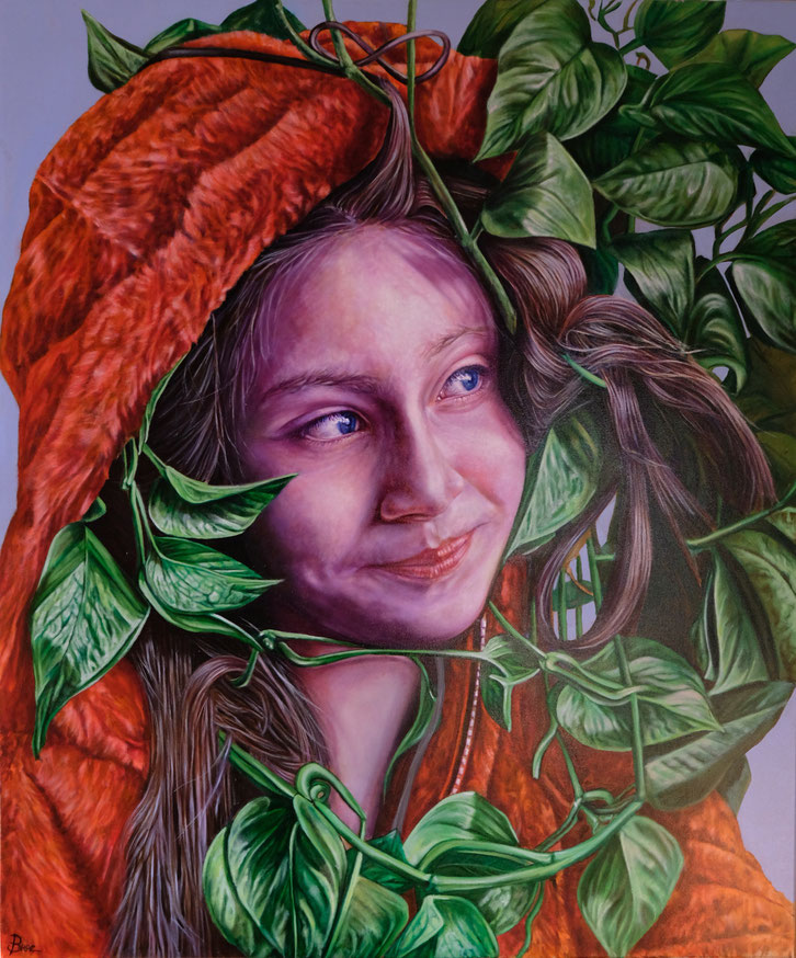 Paolo Braccini, Fairy, pittura contemporanea, sguardo olio su tela Roma