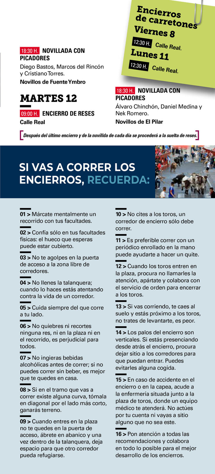 Programa cuando son encierros conciertos feria atracciones