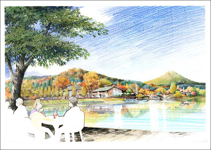 色鉛筆着色パース perspective using color pencils