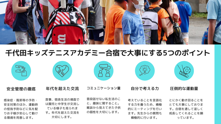 千代田キッズテニスアカデミー　テニス合宿　ジュニアテニスキャンプ　千代田区　ジュニアテニス