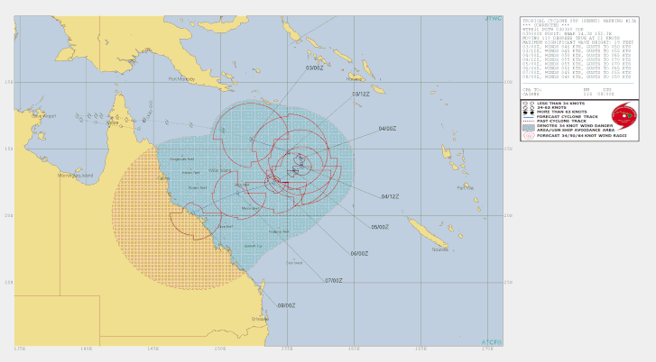 Track map of Tropical Cyclone Penny 03 December 2019. From JTWC.