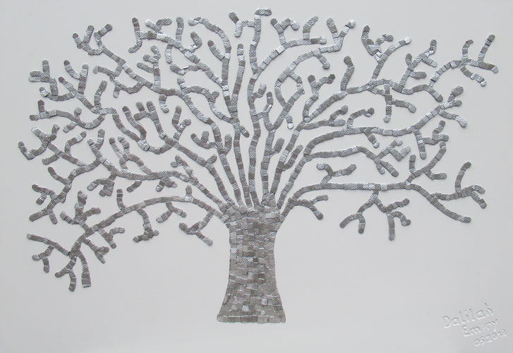 Tableau Abstrait De Grand Format  L'ARBRE de Dalilah EMERY (122 x 83 cm)