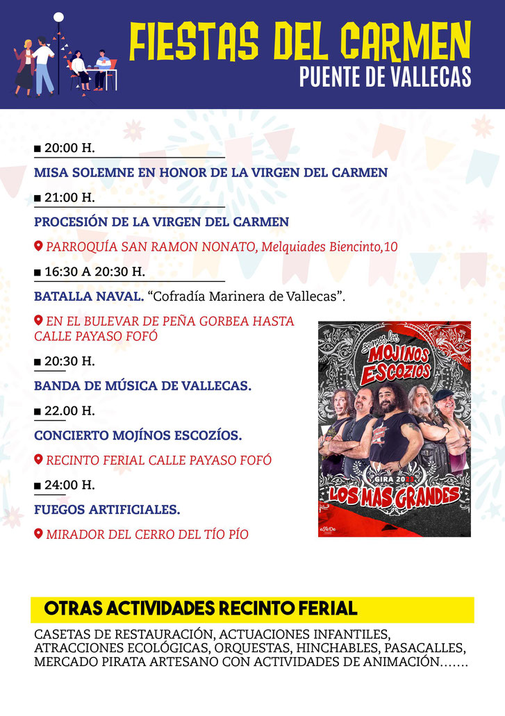 Programa de las Fiestas del Carmen en Puente de Vallecas