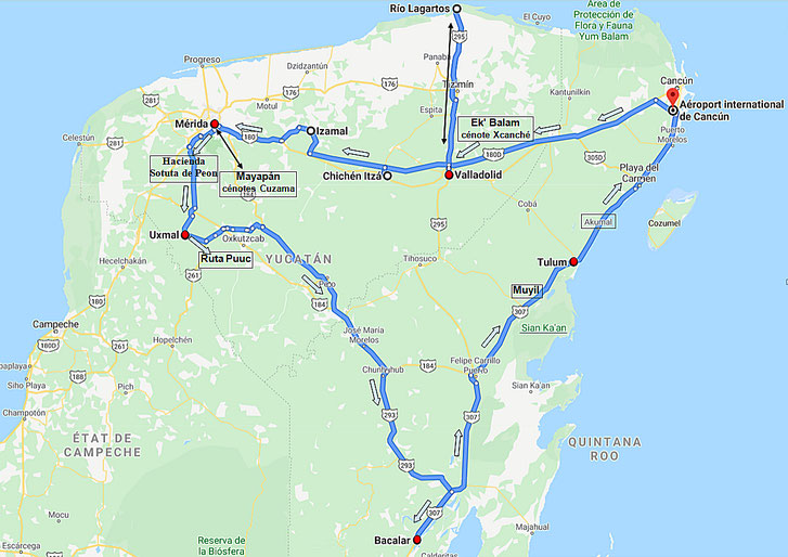Mexique, Yucatán : Road trip de 12 jours du 16 au 28 février 2020