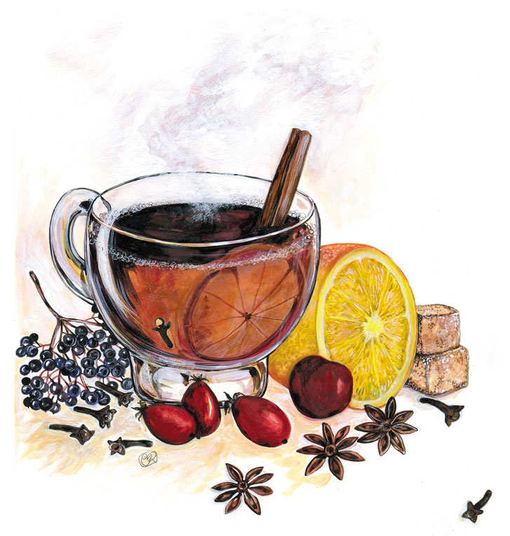 Hot Toddy - Weihnachtspunsch  Illustration Caroline Ronnefeldt aus "Hausbuch für den Advent" ars Edition 2014