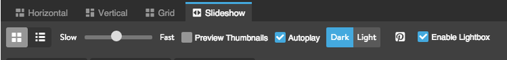Slideshow settings