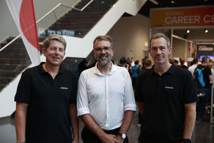 Bild: ©Soufiane Talhaoui — Eurobike 2023: Florian Baur, Uwe Wöll, Andreas Hennemann