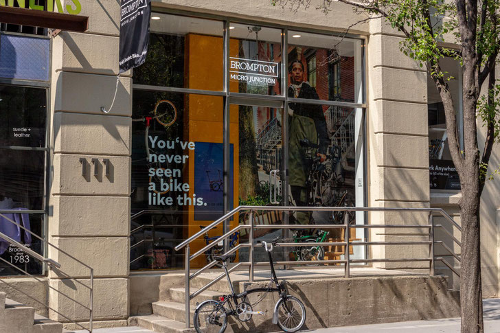 Pop-Up-Store "Micro Junction" im Brooklyner Stadtteil Dumbo mit kostenlosem Verleih ©Brompton