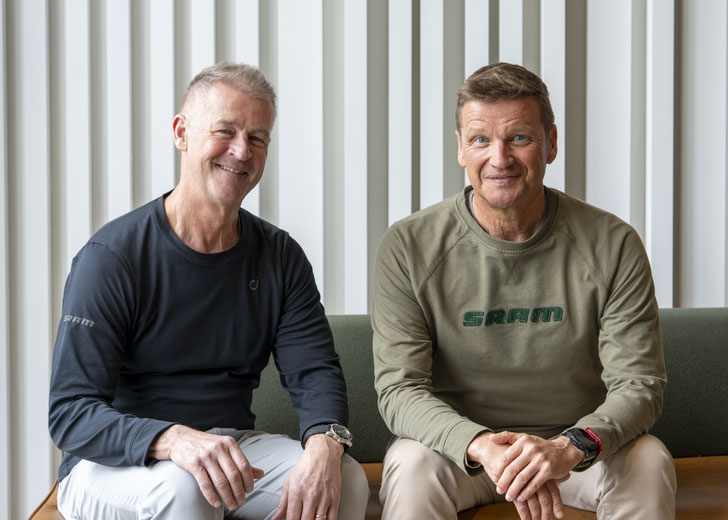John Nedeau (33 Jahre bei SRAM) und Dirk Gerbes (fast 30 Jahre) gehen in den Ruhestand.