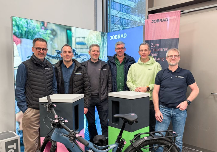 ©JobRad/ Shimano on Tour bei JobRad. Michael Wald (Paul Lange), Philipp Klein (Paul Lange), Björn Schwarz (JobRad), Paul Behnke (Paul Lange), Andreas Hennemann (JobRad), Michael Wild (Paul Lange)
