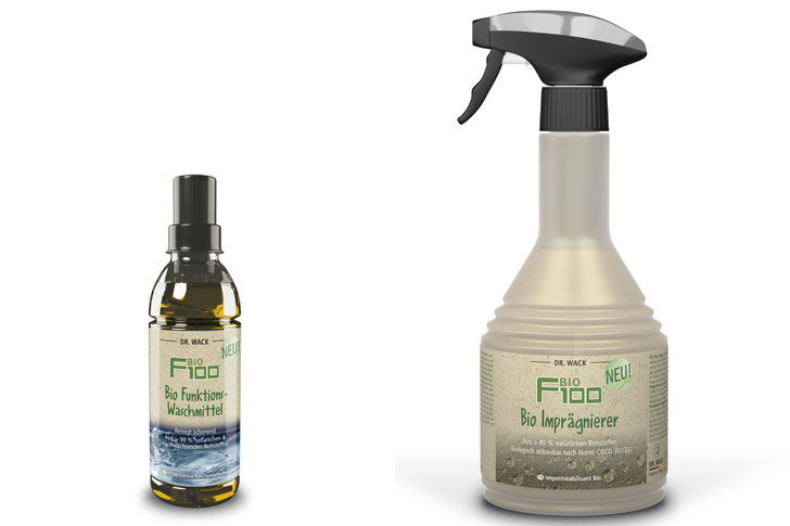 F100 Bio Funktions- Waschmittel 300 ml und F100 Bio Imprägnierer Sprühflasche 500 ml