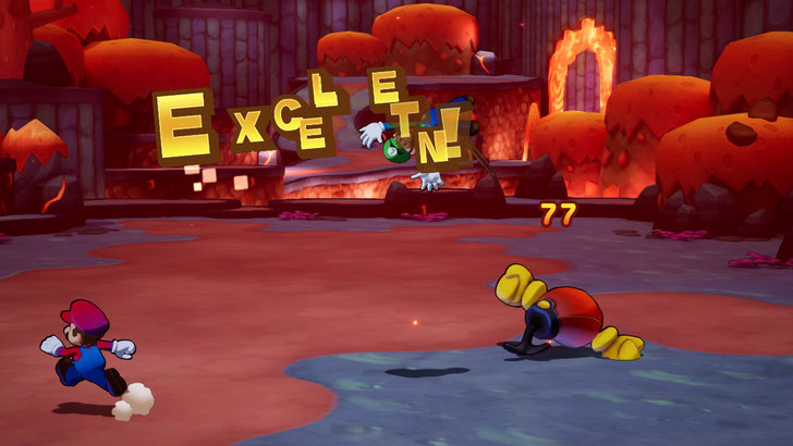 Game screenshot showing a move being performed successfully in battle.