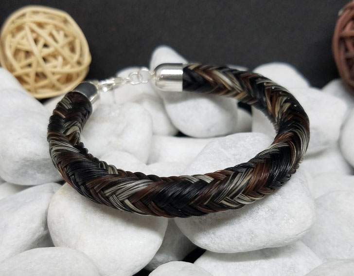 Robustes breites Pferdehaar Armband, Männerarmband
