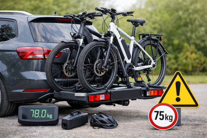 Stützlast beim Pkw – worauf Autofahrer mit Fahrradträgern und E-Bikes achten müssen ©KI Copilot
