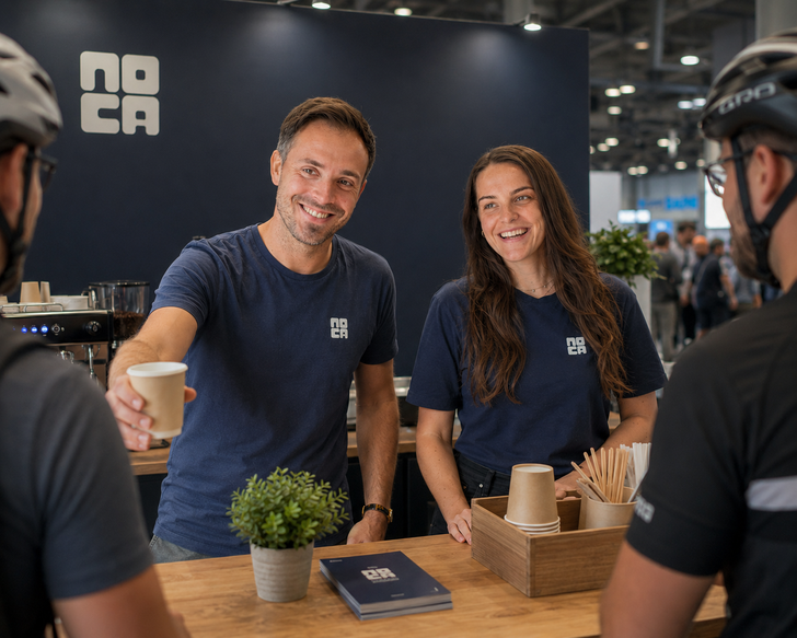 Wie die Daten, so fließt auch der Kaffee bei NOCA auf der Eurobike ©Noca