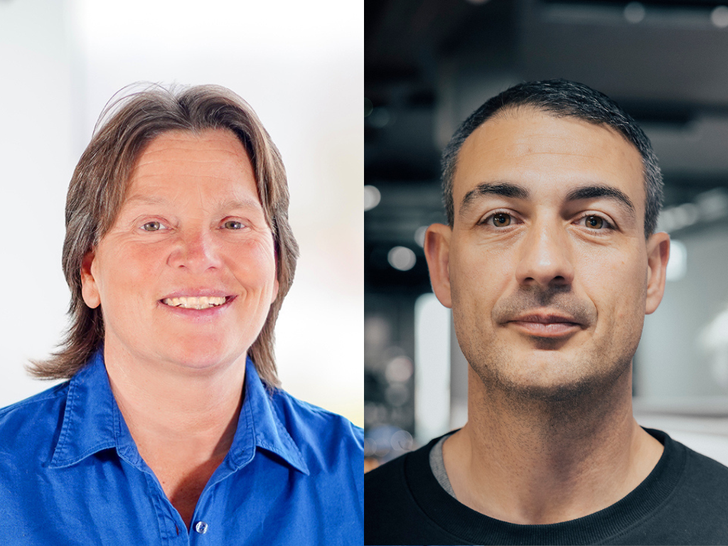 li.: Daniela Thinius, Geschäftsführerin der Sports Nut GmbH; re.: Felix Eberle, Geschäftsführer bei der hostettler GmbH