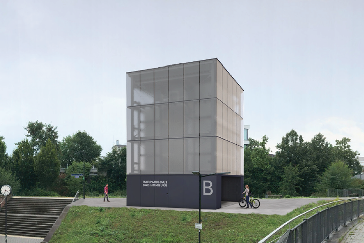 Geplantes Fahrradparkhaus in Bad Homburg v.d. Höhe (Grafik)