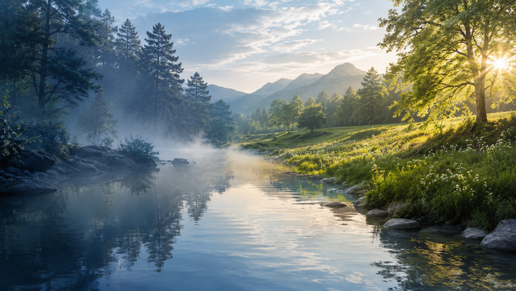 Paysage entre ombre et lumière illustrant l’équilibre Yin et Yang observé dans la nature