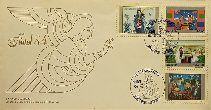 Jesus Christ and Christmas on Brazilian first day cover of 1984; Topical and thematic stamp collecting or collection