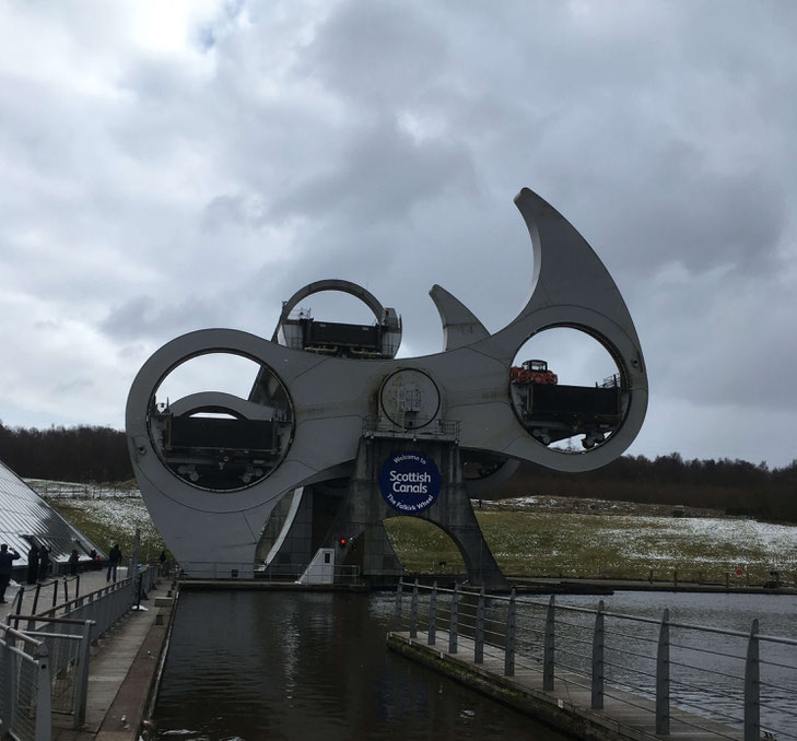 Falkirk Wheel - the world's only rotating boat lift 