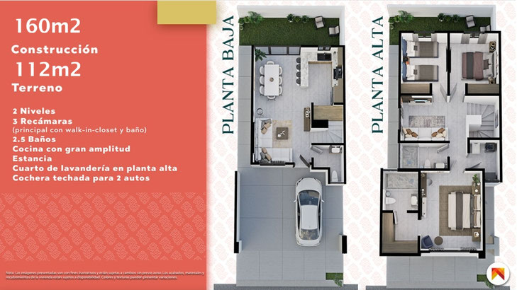 distribucion casa modelo olivo varenna residencial la reserva cumbres  monterrey