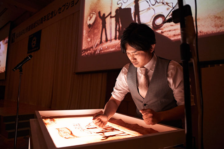 SUBARU労連様の50周年式典にてオリジナル演目のサンドアートパフォーマンス
