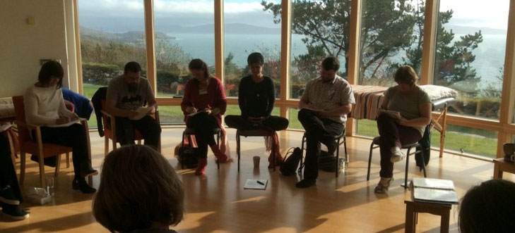 The cranial circle at the Craniosacral Therapy Around Death and Dying class, Ireland 2015