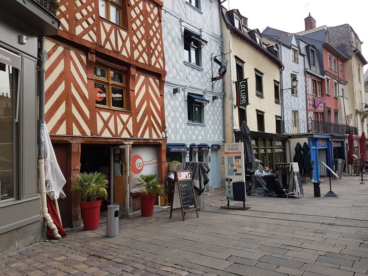 Bunte Fachwerkhäuser in Rouen