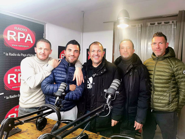 Emission Coup d'Envoi sur Radio RPA le 04-10-2021 avec le Stade Olympique Arlésien. Ludovic Gazzan, Clément Cuissard, Kamel Zhar, Olivier Simian et Romain Vigne